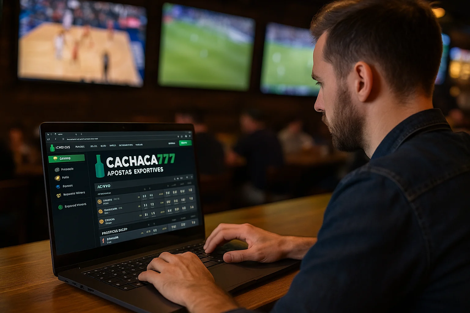 Aposte em apostas esportivas no cassino online CACHACA777