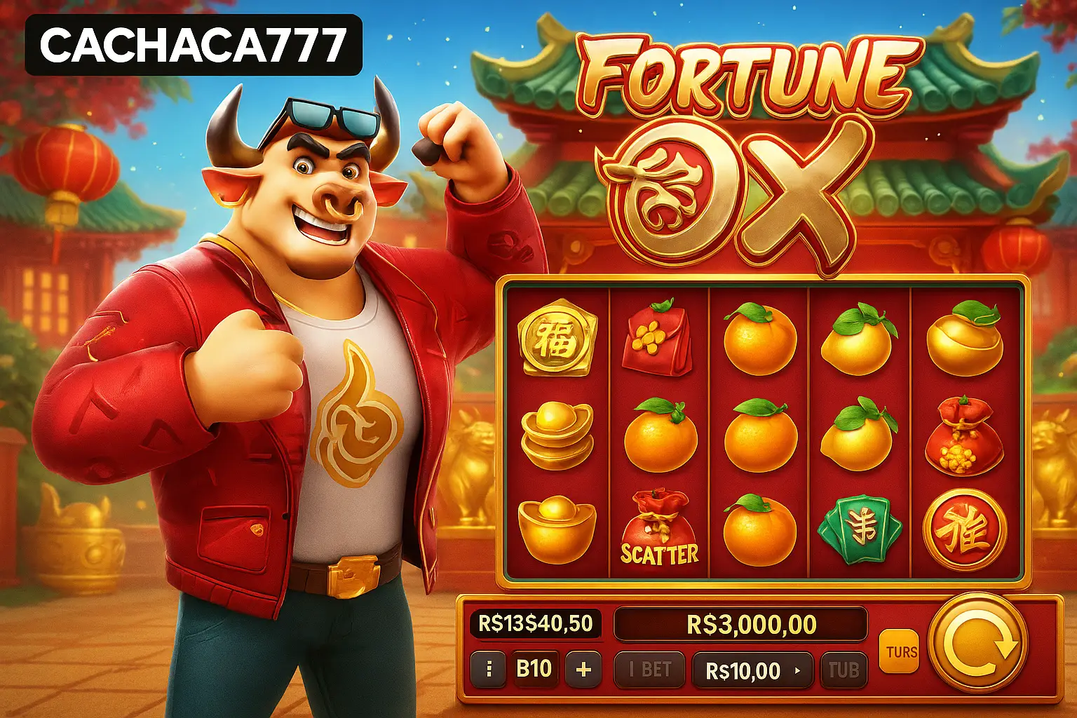 Fortune Ox no CACHACA777 - Aposte Agora e Reivindique Seus Ganhos