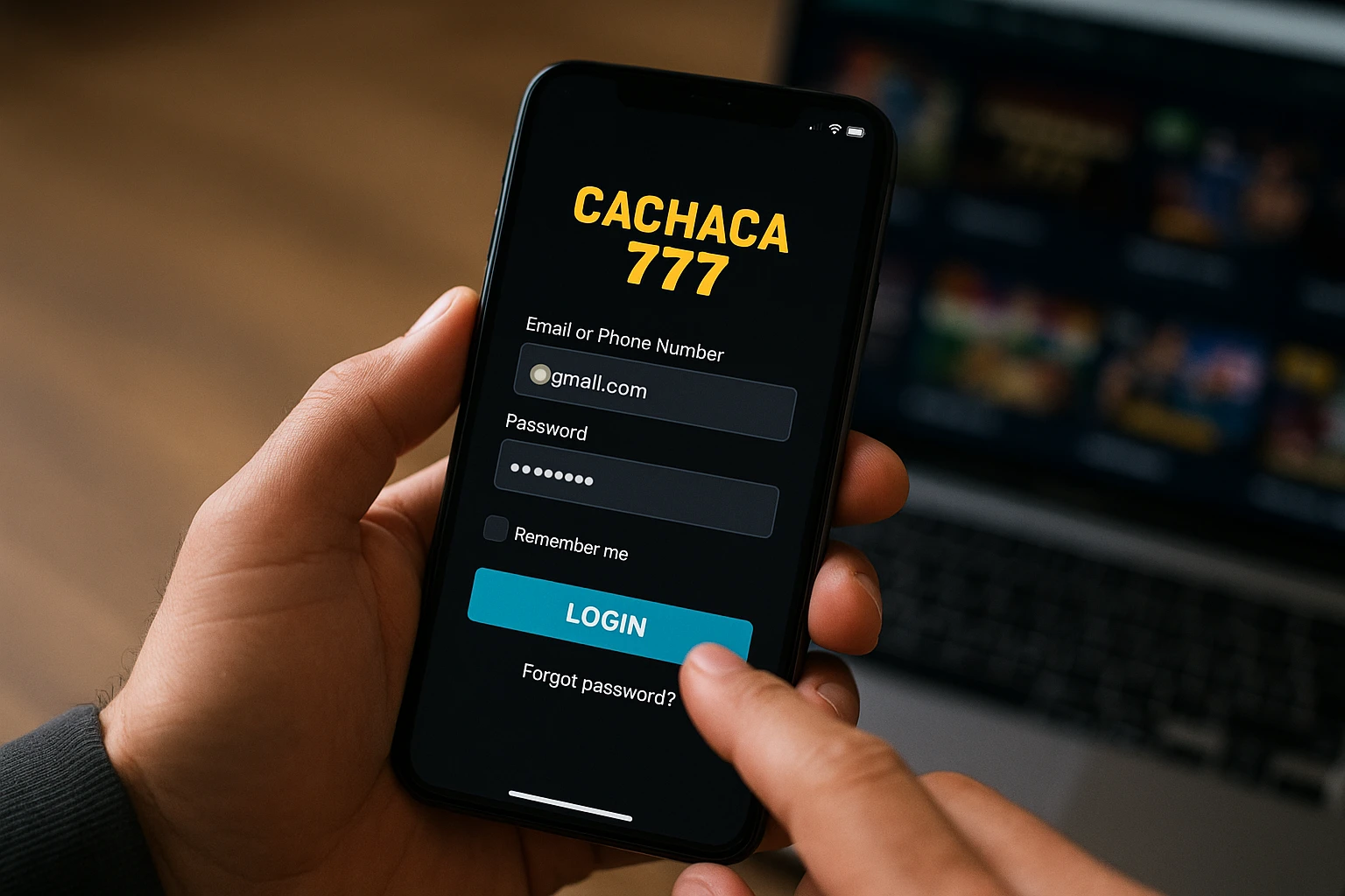 Criar uma nova Conta no plataforma CACHACA777